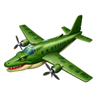 Make an emoji of a bomber plane crocodile. sticker