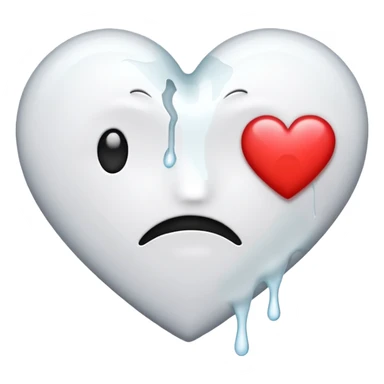 The heat broken emoji in white with sticky white liquid Ozzing out of it sticker