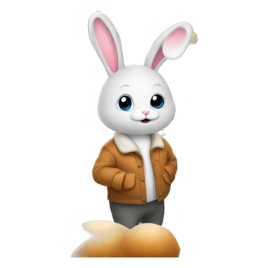 Bunny on a mushroom farm sticker