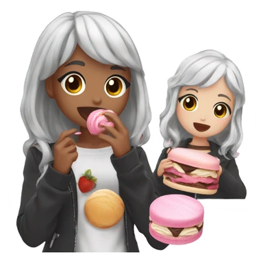 Gacha life girls eating macrons sticker