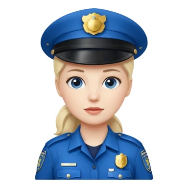 female police officer with blue buckle sticker