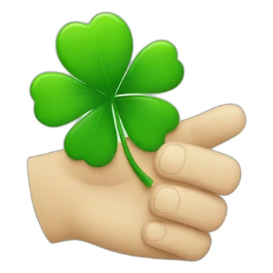 happy man with four-leaf clover in his hand sticker