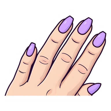 lilac pastel manicure with almond-shaped nails sticker