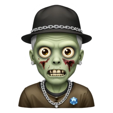 Zombie con gorra de los Dodgers negra y cadena diamantada  sticker