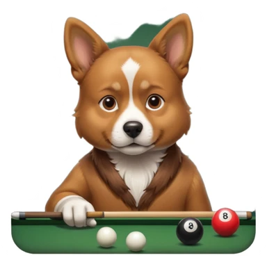 dog playing billiards sticker