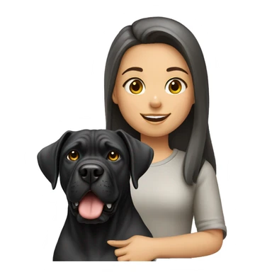 Girl with dog cane Corso  sticker