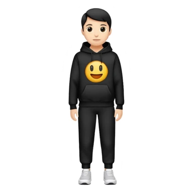 Crie um conjunto de moletom liso com calça de moletom nas cores preto sticker