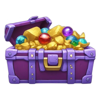 Pokemon Game LootCase Purple Chaotic Color Rich Treasure Legendary Epic Items and Pokemons Inside sticker