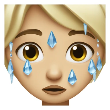 Girl crying with crystal tears sticker