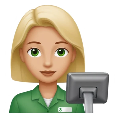 Eine Person die an der Supermarktkasse steht. Die Kasse ist gekennzeichnet als "Plauderkasse" und im grünen Design. sticker