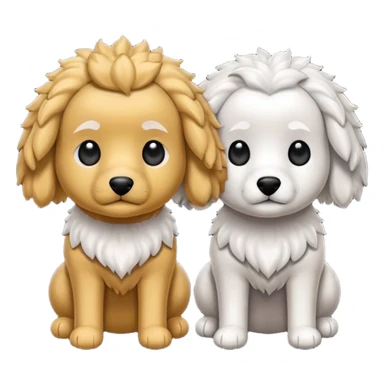 Dos caniches,uno blanco y el otro negro sticker