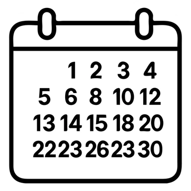 Simple calendar icon with date numbers visible sticker