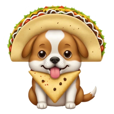 Dog eating a taco and farting sticker