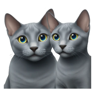 Two Russian Blue cats love sticker