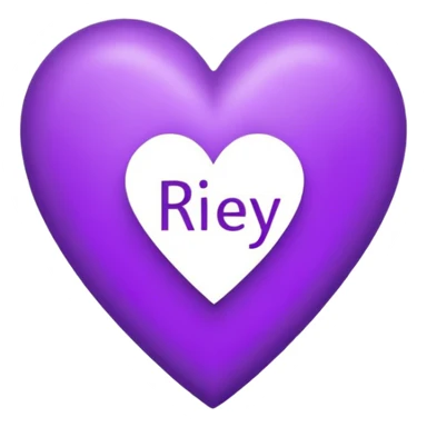 Purple Heart with the letters Riley in the middle  sticker