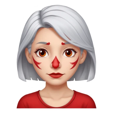 white-gray haired heavy red tattooed big nose young girl sticker