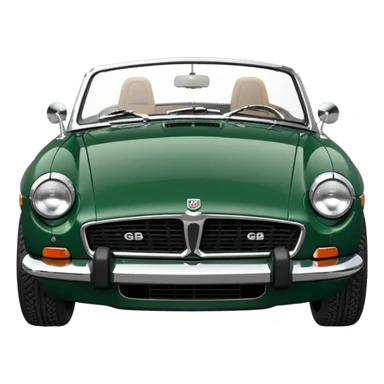 1977 British racing green Mgb roadster chrome bumper wire wheels sticker
