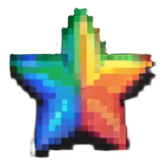 pixel rainbow star sticker