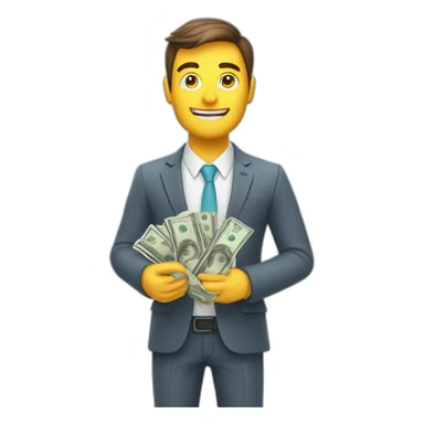 digital marketing expert with money in his hands sticker