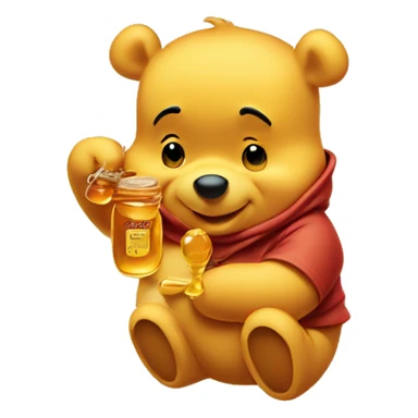 Winnie the pooh with honey sticker