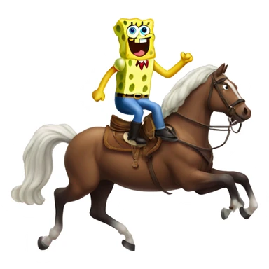 SpongeBob riding a horse sticker