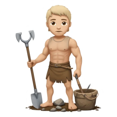 Stone age man  with Hoe Tool sticker