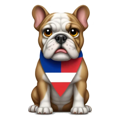 bulldog with France flag sticker