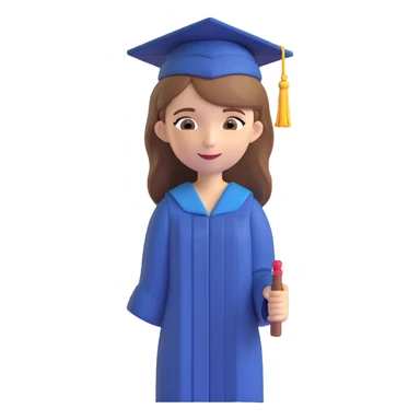 female graduate with graduation cap, light brown hair, fair skin sticker