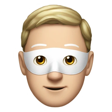 mark Zuckerberg with a pointy white mask sticker