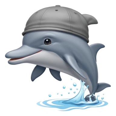 Dolphin emoji combination with a cap sticker