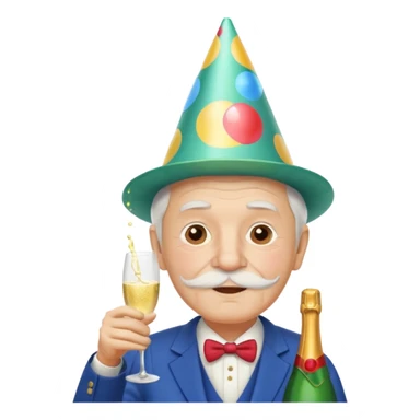 Old man partying sticker