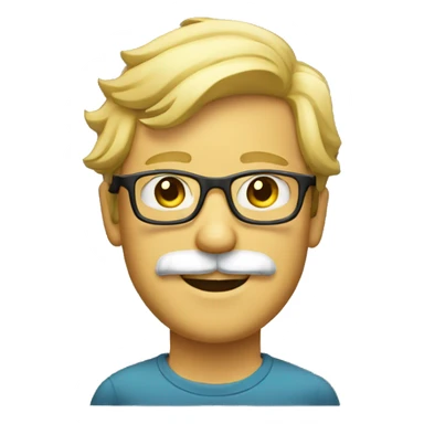 smiling blond man with muttonchops mustache and glasses sticker