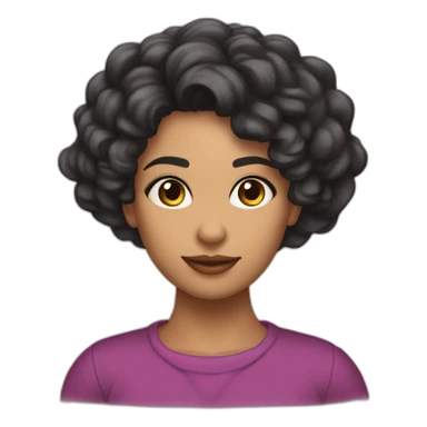 Mulher morena cabelo cacheado sticker