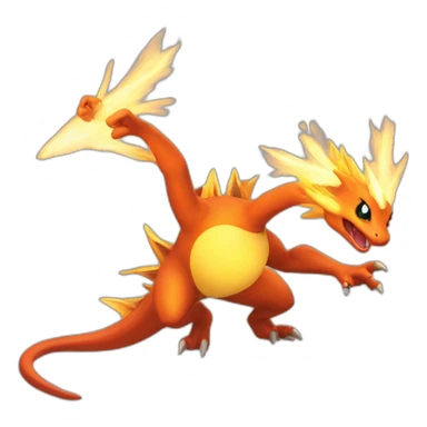 dracaufeu de pokemon jouant avec du feux sticker