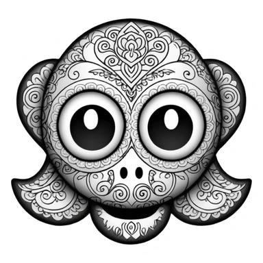 Black and white doodle  sticker