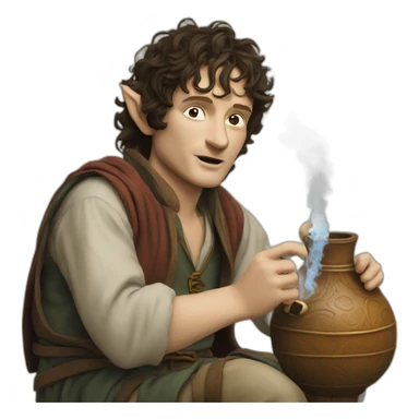 Frodo smokes hookah sticker