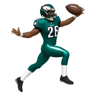 philadelphia eagle player football number 26 jumping kelly green sticker