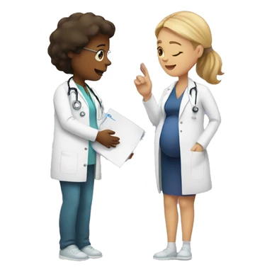 pregnant girl talking to a doctor sticker