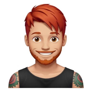 man with red hair and tattoos sticker
