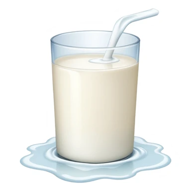 a small puddle of white and clear liquid sticker