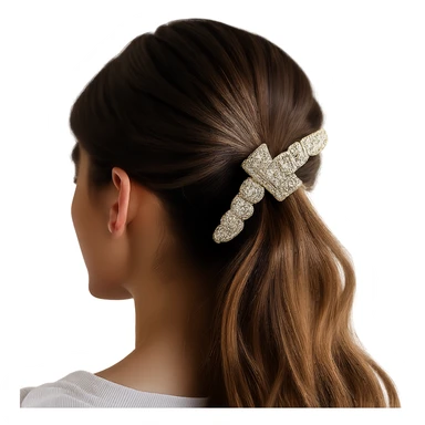 Remove the background while keeping the hairclip photorealistic and detailed with a transparent background. sticker