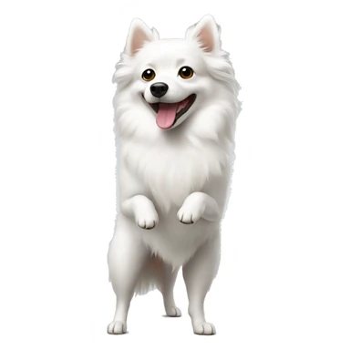 white spitz dog standing on hind legs sticker