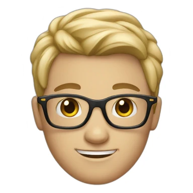 White young Geek with glasses showing hands sticker