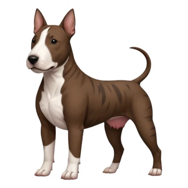 brindle english bull terrier dark brown sticker