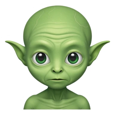 an old cute aliens with a little hair sticker