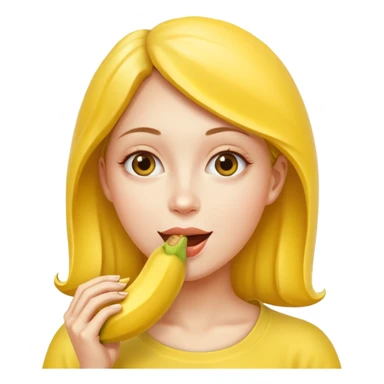 Frau isst Banane am Stück sticker