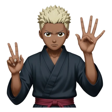 sukuna from jujutsu kaisen making malevolent shrine hand sign sticker