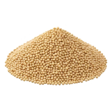 small pile of uncooked quinoa, tiny round grains, ivory, pale yellow, beige, dry and smooth, semi-glossy, natural matte, 3D-rendered, minimal, no faces sticker
