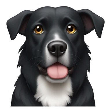 slobbering black dog with small white spot on head  sticker