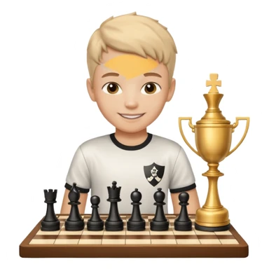 Kid with trophy, Chess club. sticker